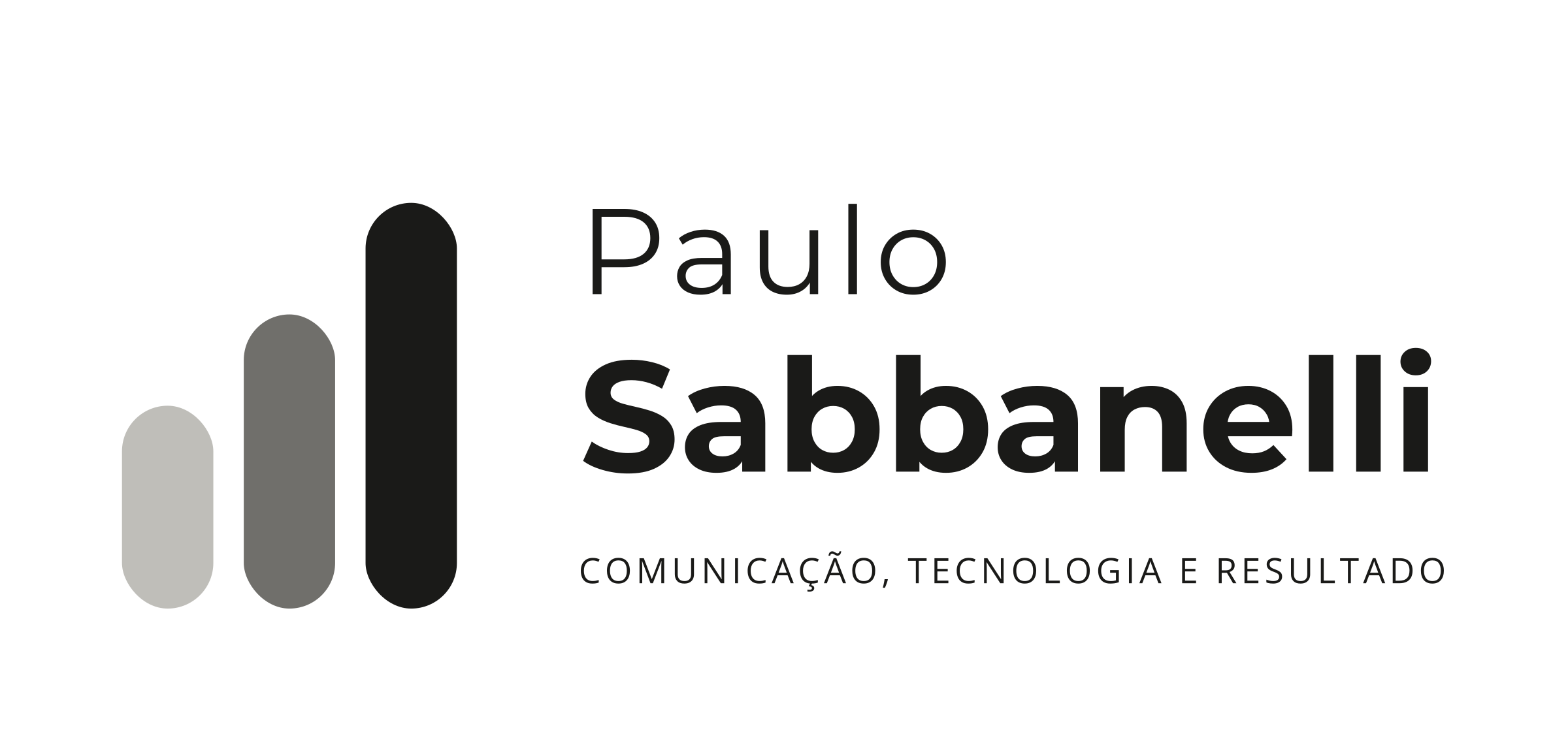 Logotipo Paulo Sabbanelli, horizontal preto